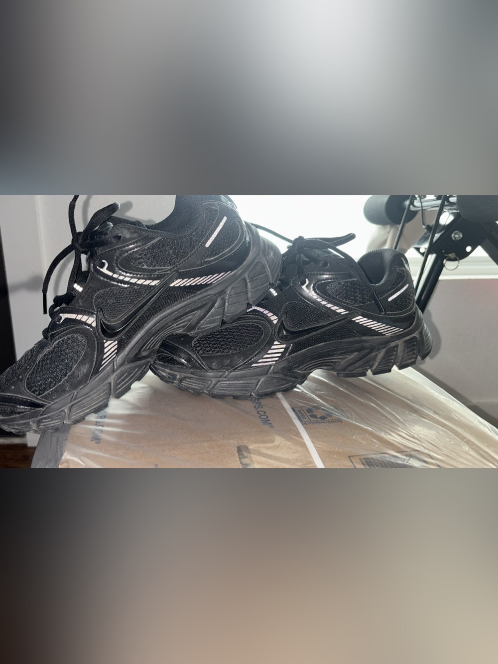 Women Black Athletic Sneakers with Reflective Accents